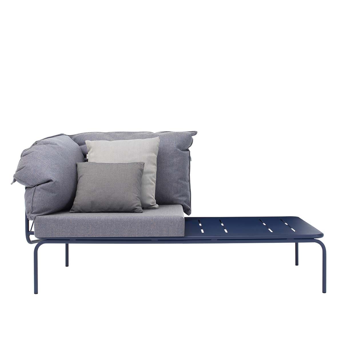 kutna modularna sofa Ataman s niskim rukonaslonom i stolićem lijevi element prednji prikaz
