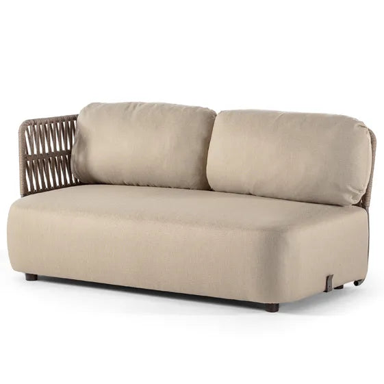 Set Soft Modular s antracit postoljem i smeđim užetom, dvosjed