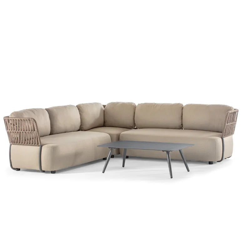 Set Soft Modular s antracit postoljem i smeđim užetom
