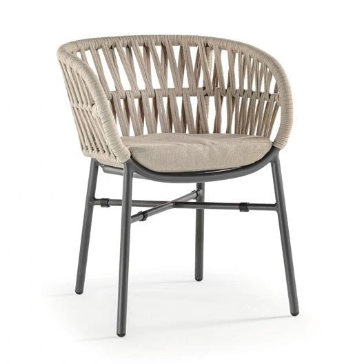 Stolica Tahiti s antracit postoljem i mild grey užetom